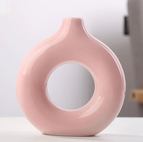 🏺 Ceramic Donut Vase – Modern Elegance & Artistic Charm - Modern