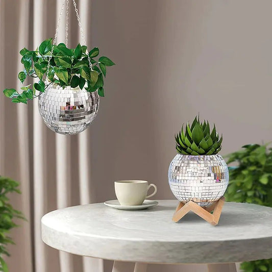 ✨ Disco Ball Flower Hanging Vase – A Dazzling Blend of Light & Nature - Modern