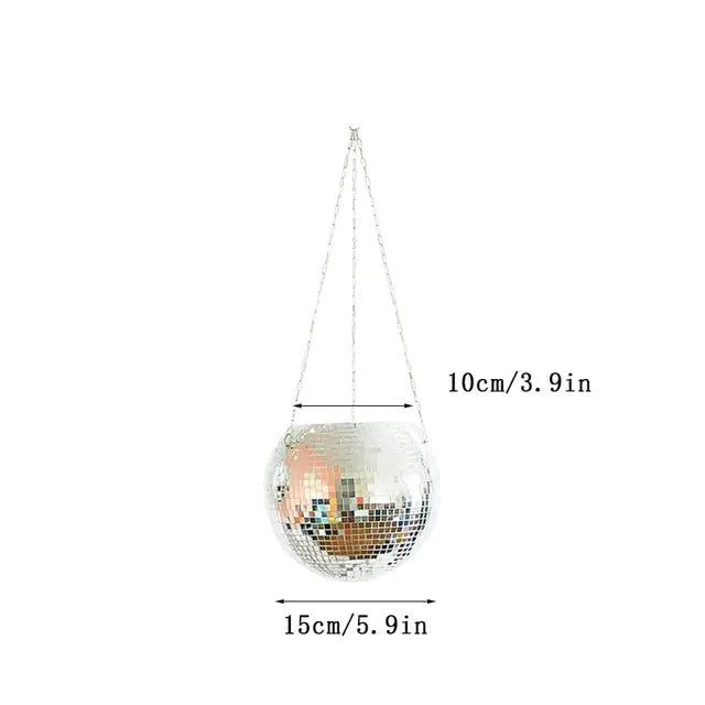 ✨ Disco Ball Flower Hanging Vase – A Dazzling Blend of Light & Nature - Modern