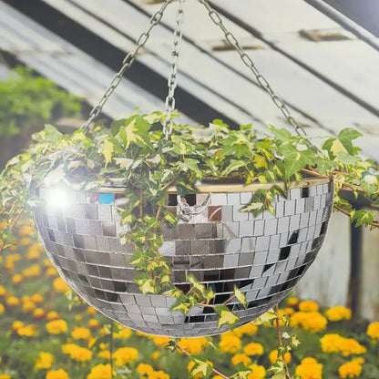 ✨ Disco Ball Flower Hanging Vase – A Dazzling Blend of Light & Nature - Modern