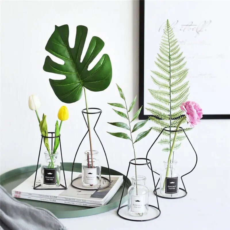 🏡 Nordic Style Iron Flower Vase – Minimalist Elegance for Any Space - Modern