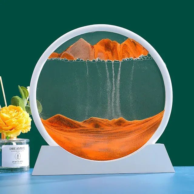 🌊 Round 3D Moving Sand Art Decor – Mesmerizing & Relaxing Home Accent - Modern