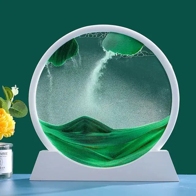 🌊 Round 3D Moving Sand Art Decor – Mesmerizing & Relaxing Home Accent - Modern