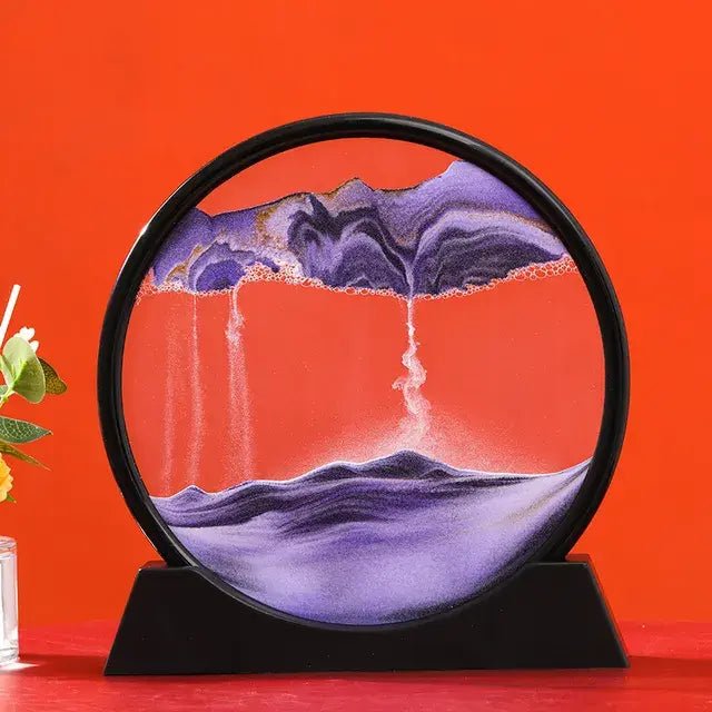 🌊 Round 3D Moving Sand Art Decor – Mesmerizing & Relaxing Home Accent - Modern