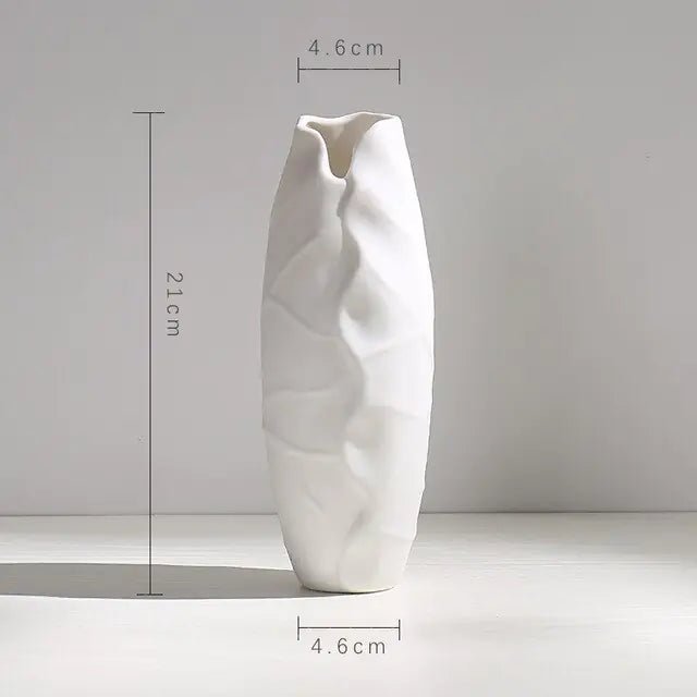 🏺 White Hemp Rope Ceramic Vase – Minimalist Elegance for Any Space - Modern