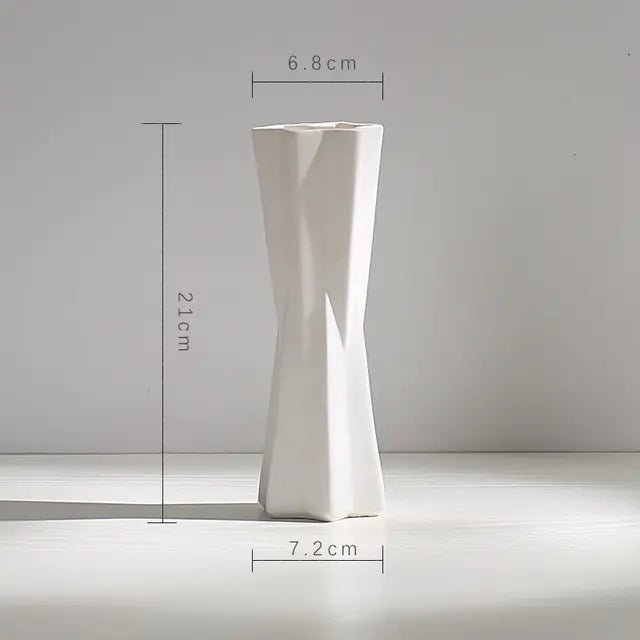 🏺 White Hemp Rope Ceramic Vase – Minimalist Elegance for Any Space - Modern