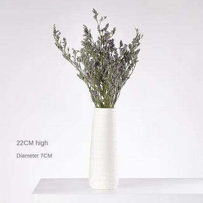 🏺 White Hemp Rope Ceramic Vase – Minimalist Elegance for Any Space - Modern