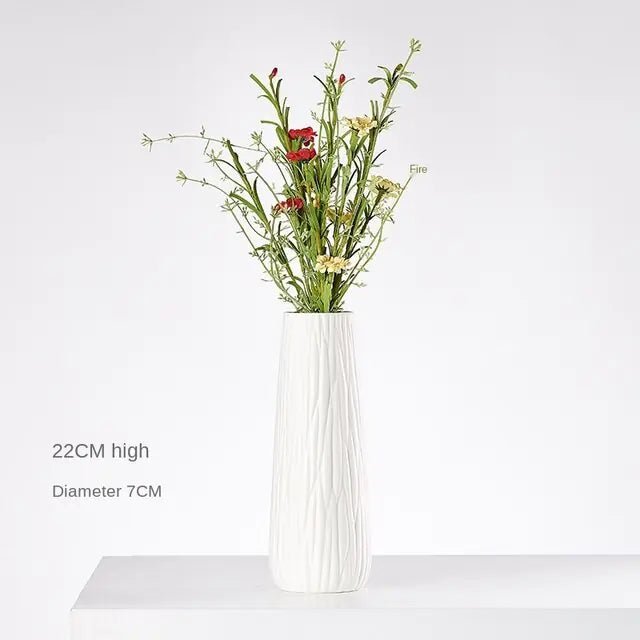 🏺 White Hemp Rope Ceramic Vase – Minimalist Elegance for Any Space - Modern